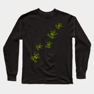 Frogs on the move - frog migration Long Sleeve T-Shirt